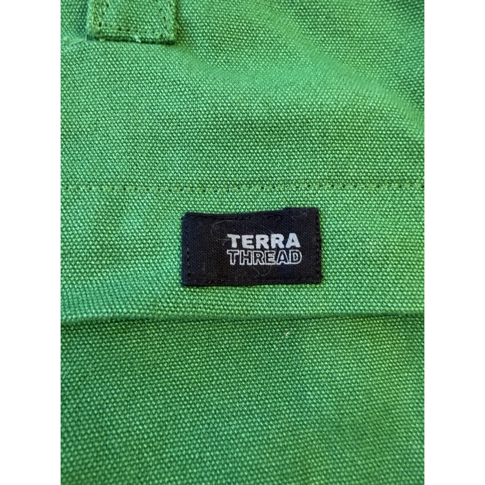 Terra Thread Organic Cotton Tote Bag Green Gofundmepro Large Canvas Read — image 4 of 8